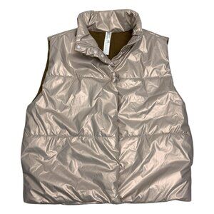 FABLETICS Pink/Peach Winter Puffer Designer Activewear Oversized Vest Womens XL